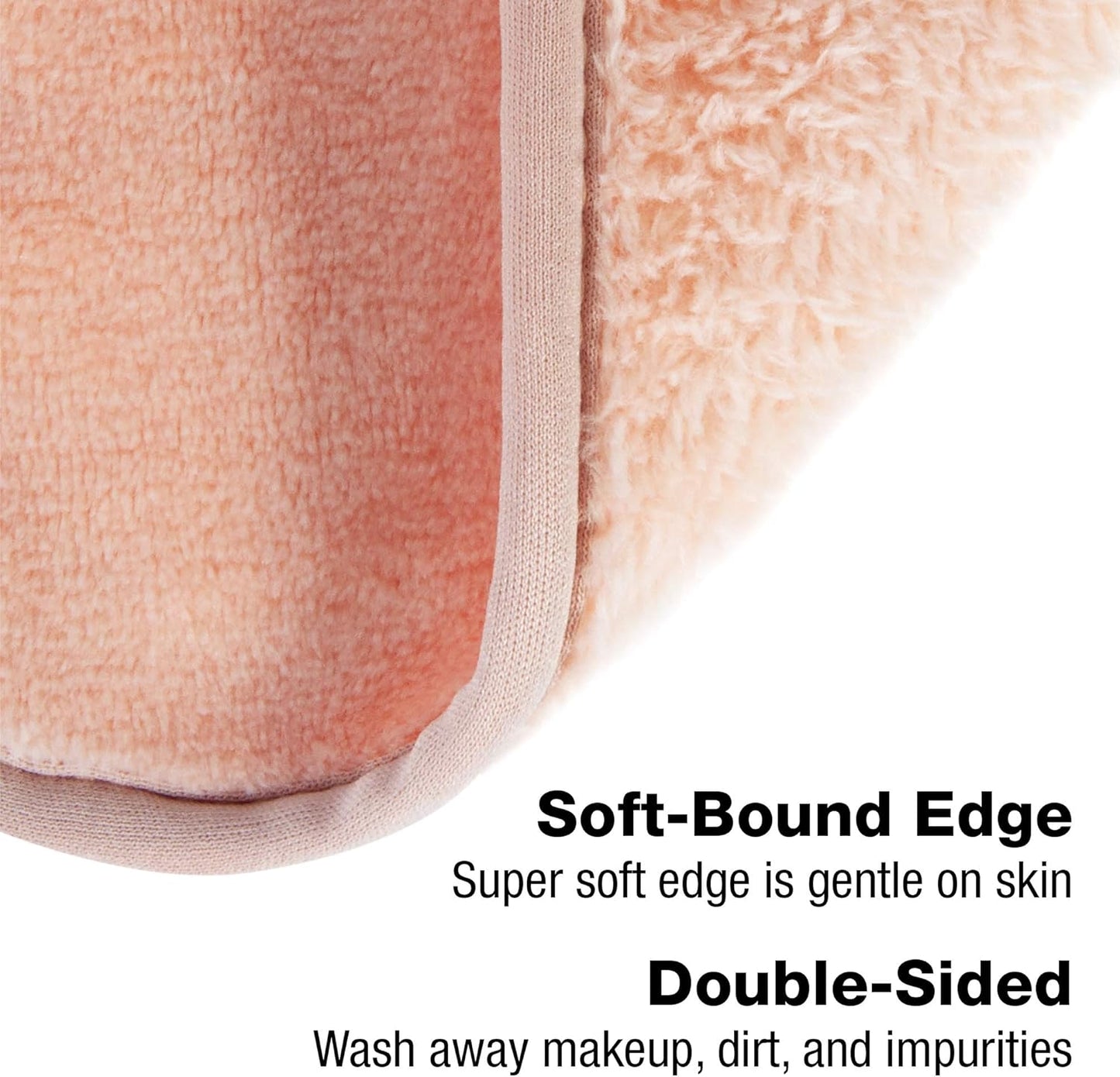 Makeup Removal Cleaning Cloth, Washable and Reusable, 8 by 8 Inches, Coral, Pack of 4